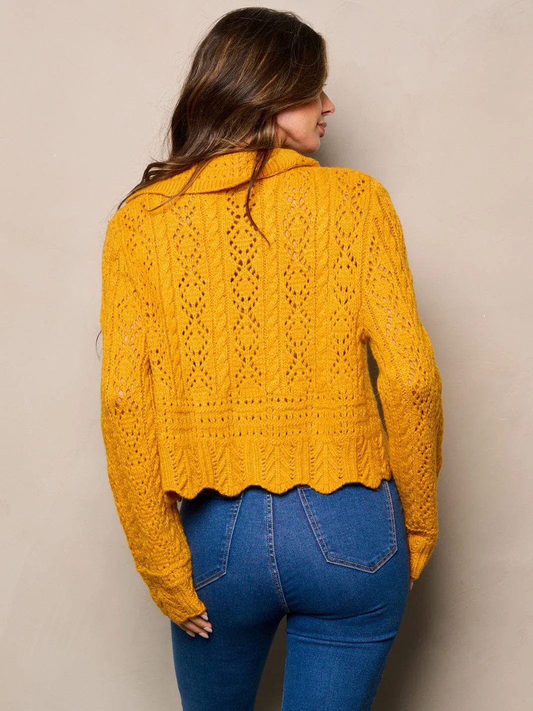 WOMEN'S LONG SLEEVE BUTTON UP KNITTED CARDIGAN
