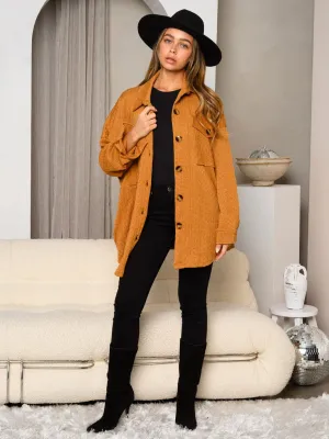 WOMEN'S LONG SLEEVE OVERSIZED BUTTON UP CARDIGAN
