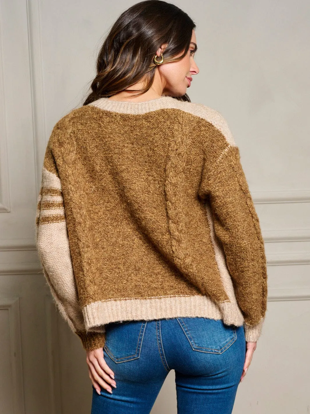 WOMEN'S LONG SLEEVE POCKETS BUTTON UP SWEATER CARDIGAN