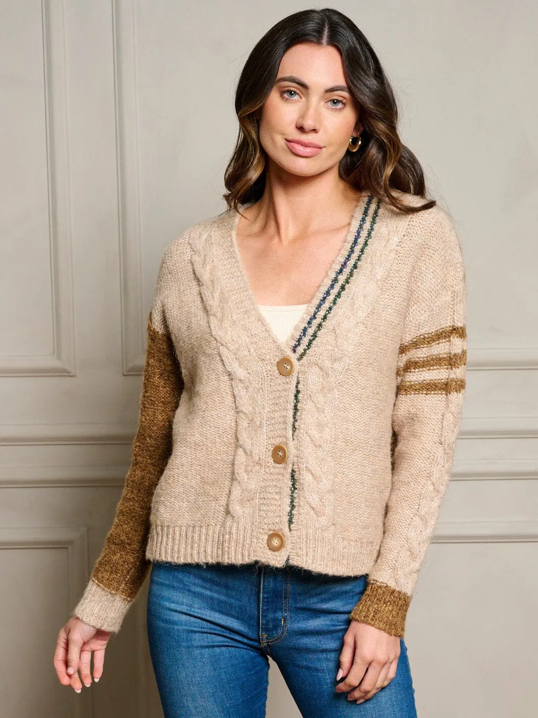 WOMEN'S LONG SLEEVE POCKETS BUTTON UP SWEATER CARDIGAN