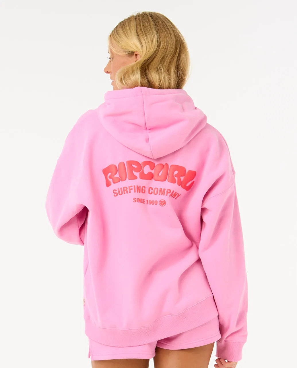 WOMEN'S SURF PUFF HERITAGE HOOD - PINK