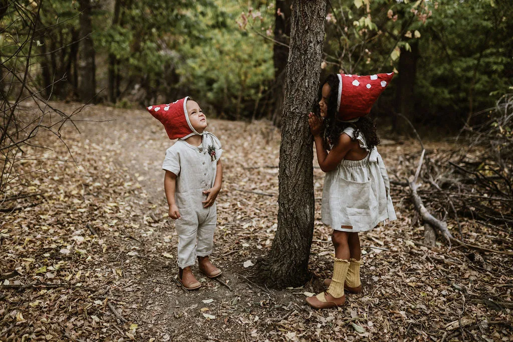 Woodland Mushroom Linen Jumpsuit