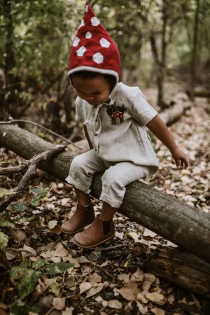 Woodland Mushroom Linen Jumpsuit