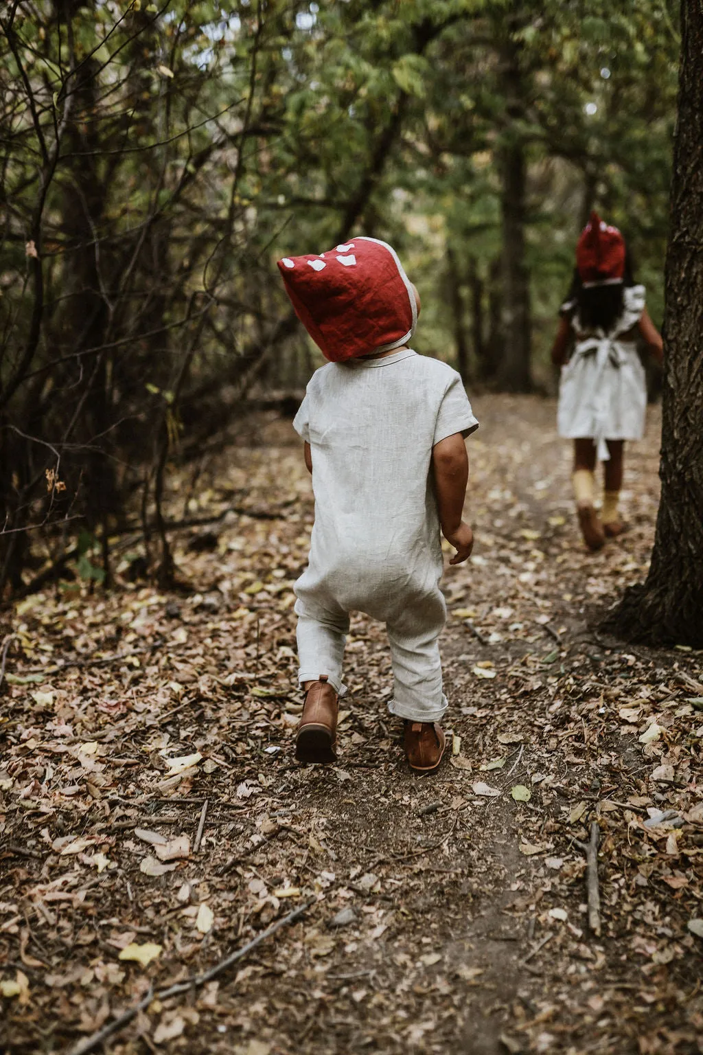 Woodland Mushroom Linen Jumpsuit
