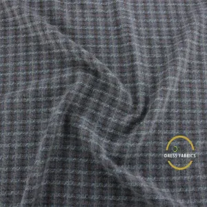 Woolen Check Fabric Serbia Grey 140cm