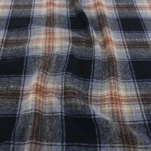 Woollen Check Fabric Iceland Black 140 cm