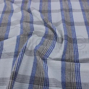 Woollen Checks Fabric Swiss Blue 140 cm
