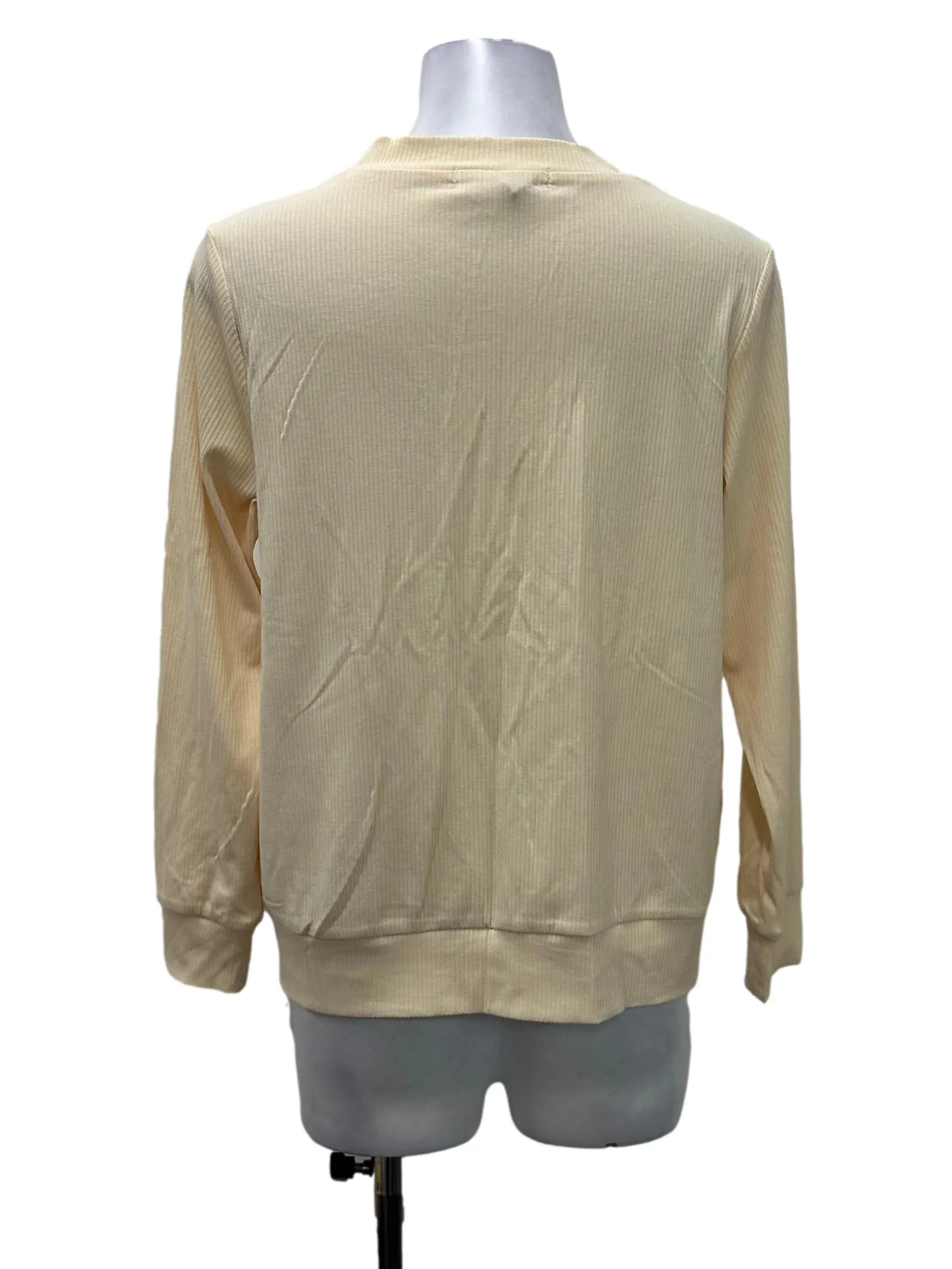 Yellow Ribbed Button Cardigan