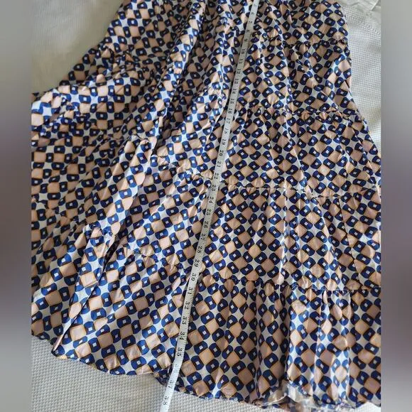 Zara floral maxi skirt cotton tiered geometric print bohemian