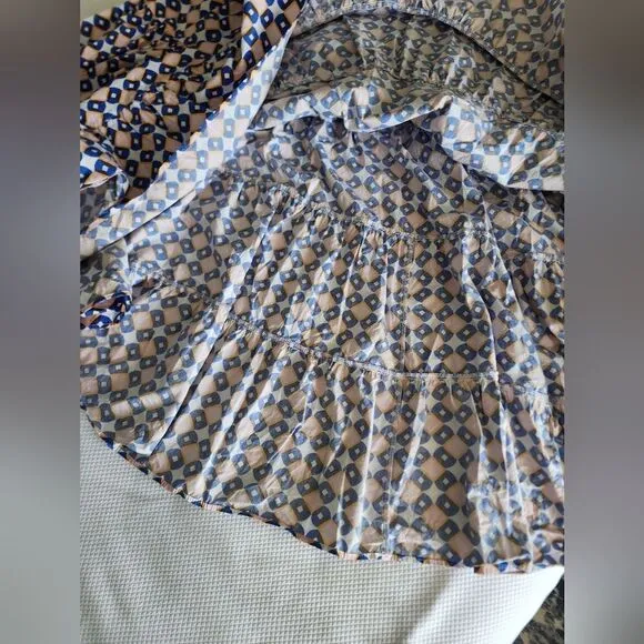 Zara floral maxi skirt cotton tiered geometric print bohemian