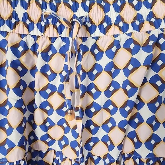 Zara floral maxi skirt cotton tiered geometric print bohemian