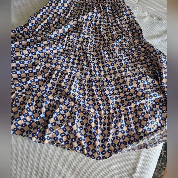Zara floral maxi skirt cotton tiered geometric print bohemian