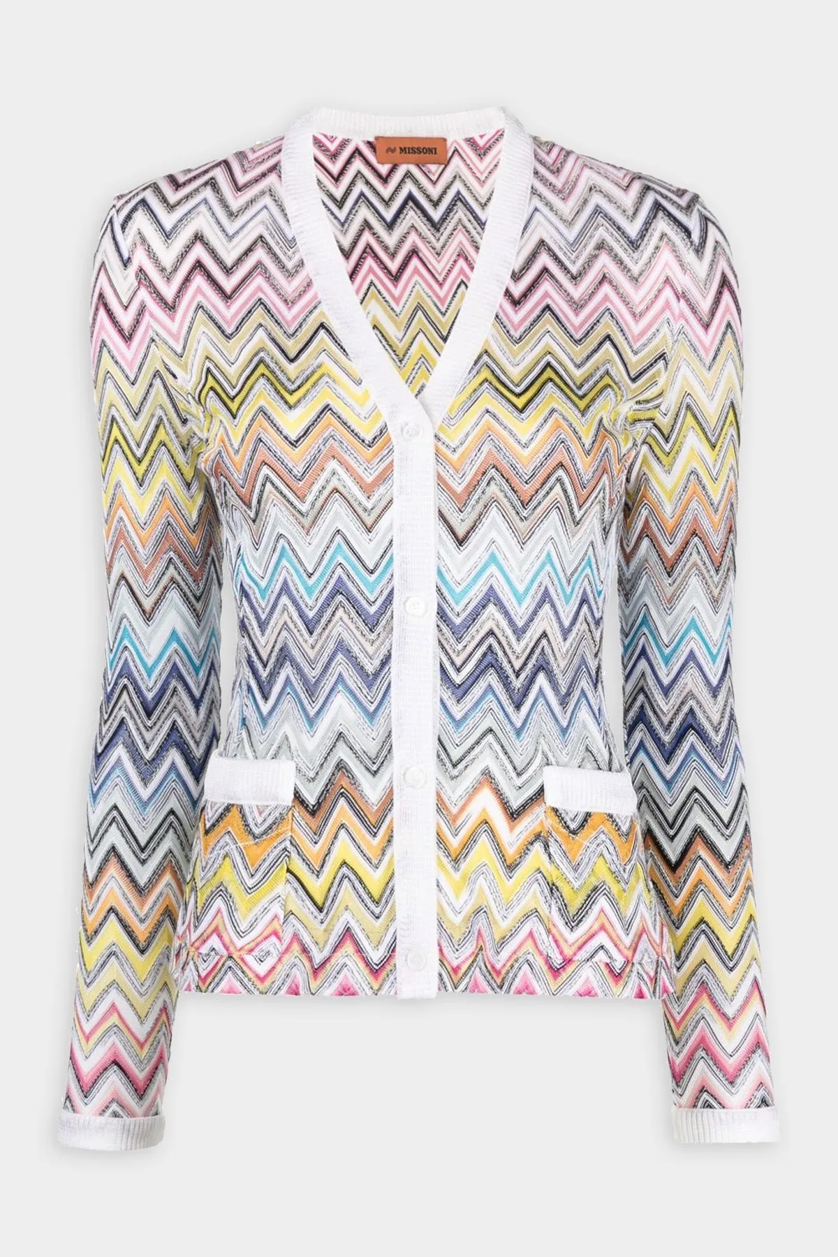 Zig-Zag Knitted Cardigan in Resort Multicolor