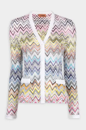 Zig-Zag Knitted Cardigan in Resort Multicolor