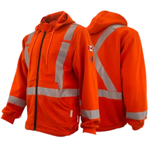 Zip-up FR / Arc Flash Hoodies w/ 2" Segmented Striping by Atlas Workwear - Style 4022OR