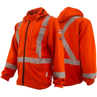 Zip-up FR / Arc Flash Hoodies w/ 2" Segmented Striping by Atlas Workwear - Style 4022OR