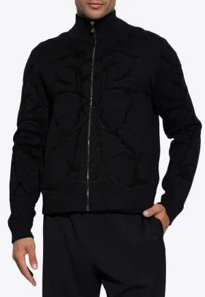 Zip-Up Wool-Blend Cardigan