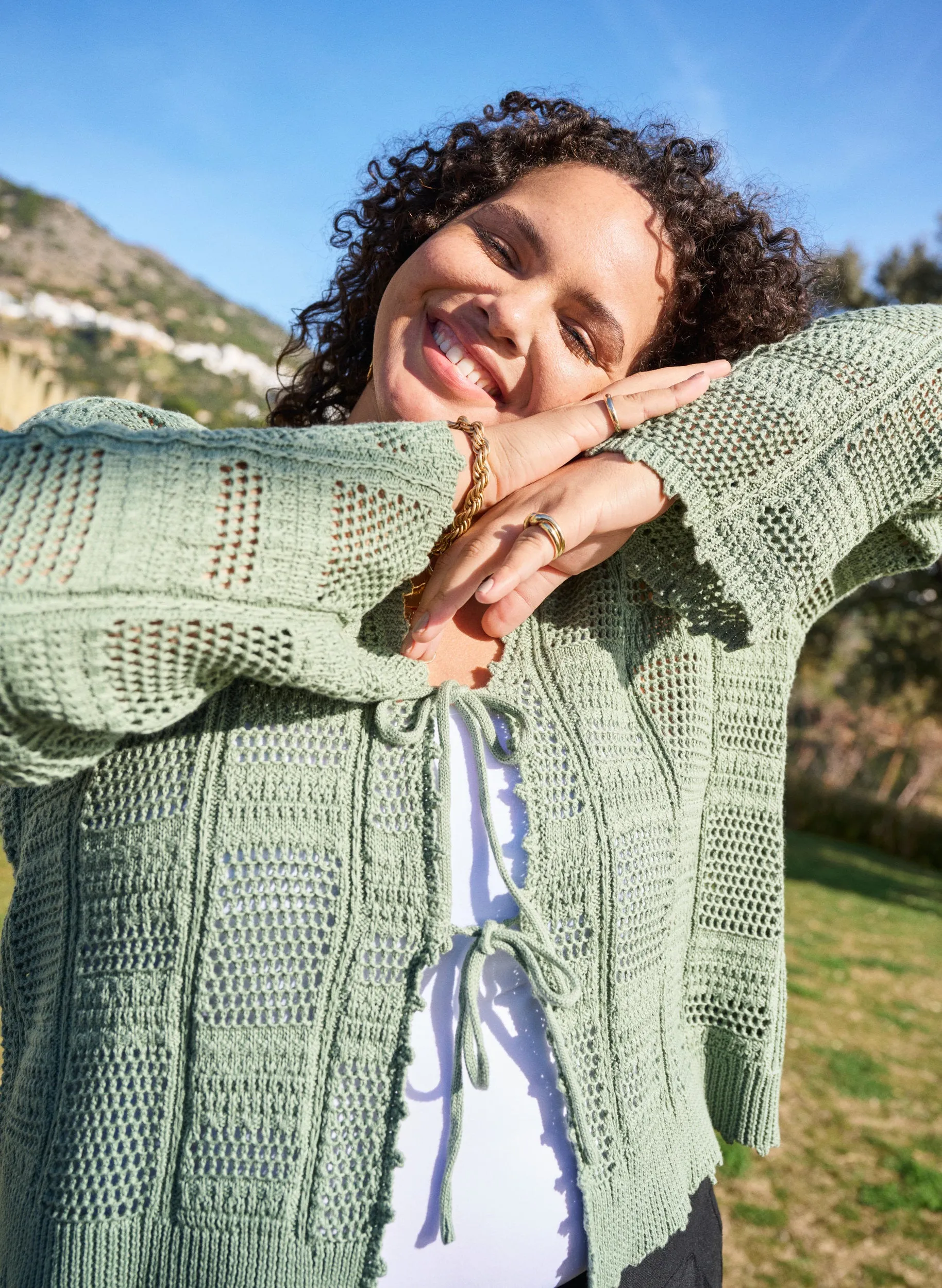 Zizzi Viola Cardi in Green